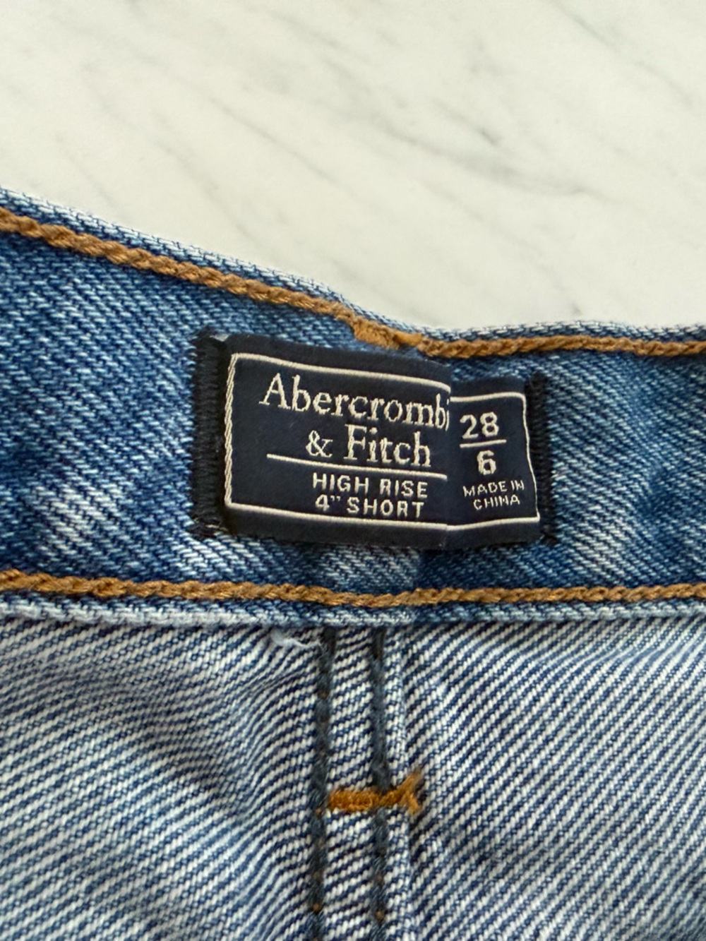 Abercrombie & Fitch Distressed Light Blue Denim Shorts - Picture 2 of 3